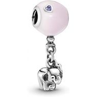 Pandora Womens 797239EN160 Charm Pendant Elephant and Pink Balloon 925 Silver
