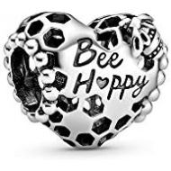 Pandora Bee Happy Honeycomb Heart Charm