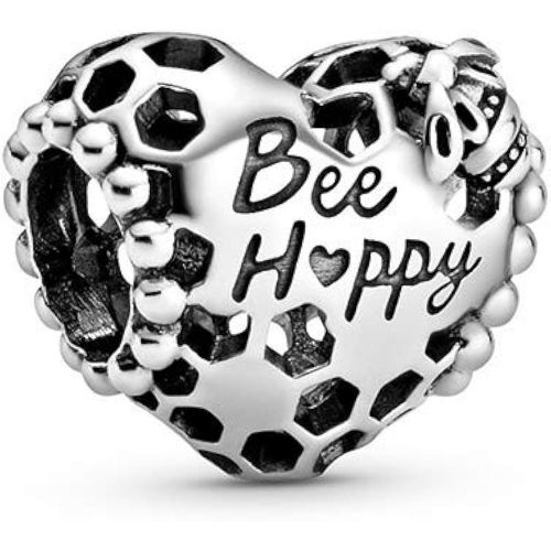  Pandora Bee Happy Honeycomb Heart Charm