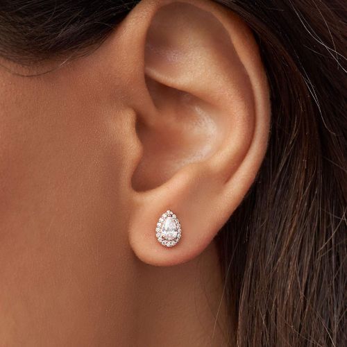  Pandora 286252CZ Womens Stud Earrings Gold-Plated Zirconia
