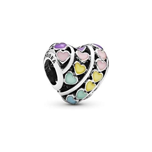  Pandora Womens Moments Rainbow Heart Charm Sterling Silver Enamel 797019ENMX