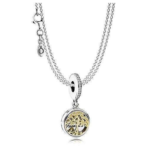  Pandora Silver Family Tree Pendant Necklace 08381