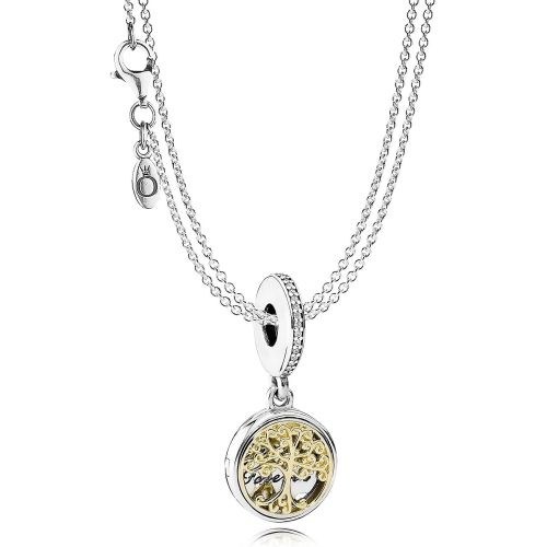  Pandora Silver Family Tree Pendant Necklace 08381