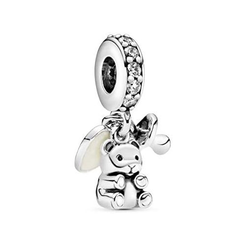  Pandora Moments Baby Teddy Bear Charm Pendant Sterling Silver Cubic Zirconia Enamel 792100CZ