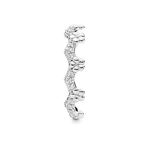  Pandora Flower Crown 197924CZ Womens Ring, Silver, Silver