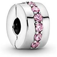 Pandora Moments 791972PCZ Womens Pink Sparkling Line Clip Sterling Silver Cubic Zirconia