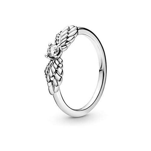  Pandora 198500C01 Womens Ring Sparkling Angel Wings, Silver, Silver