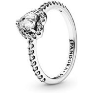 Pandora Elevated Heart 198421C01 Womens Ring, Silver, Silver