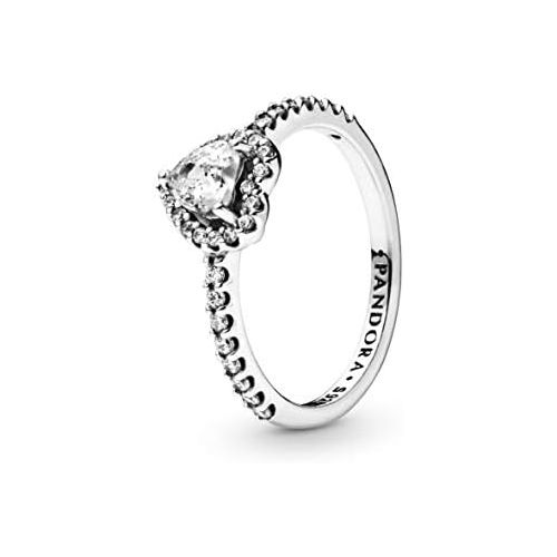  Pandora Elevated Heart 198421C01 Womens Ring, Silver, Silver