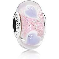 Pandora 796599CZ Womens Murano Glass Plentiful Hearts 925 Sterling Bead Silver