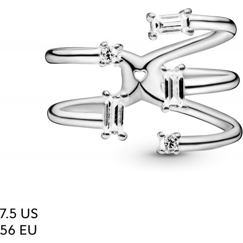  Pandora Womens Ring Shards of Sparkle 197527CZ, Silver, Silver