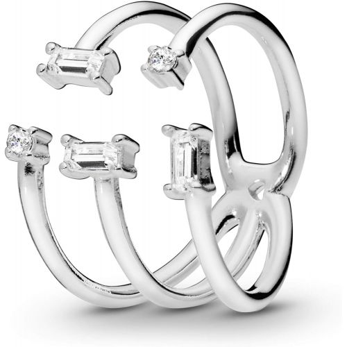  Pandora Womens Ring Shards of Sparkle 197527CZ, Silver, Silver