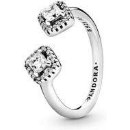 Pandora Womens Ring Square Sparkle Open Ring 198506C01, Silver