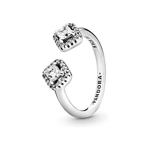  Pandora Womens Ring Square Sparkle Open Ring 198506C01, Silver