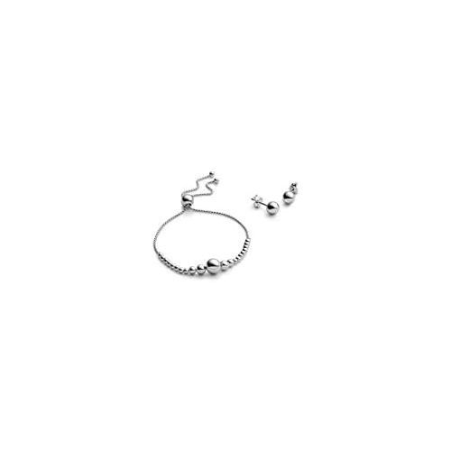  Pandora B801036 Womens Jewellery Set Bracelet and Earrings, Silver, Silver