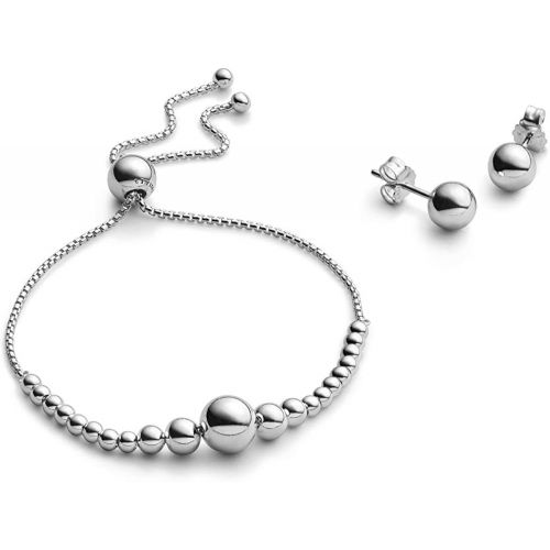  Pandora B801036 Womens Jewellery Set Bracelet and Earrings, Silver, Silver