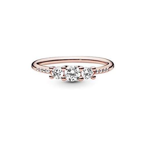  Pandora Rose Womens Ring Sparkling Elegance 186242CZ, Silver, Pink/pink