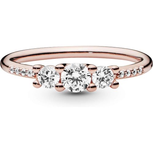  Pandora Rose Womens Ring Sparkling Elegance 186242CZ, Silver, Pink/pink