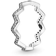 Pandora Shimmering Zigzag 197751CZ Womens Ring, Silver, Silver