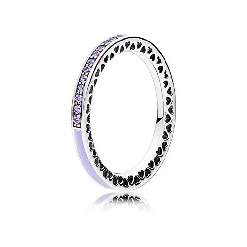  Pandora 191011ACZ Womens Ring 925 Silver Zirconia Purple, Silver