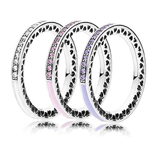  Pandora 191011ACZ Womens Ring 925 Silver Zirconia Purple, Silver