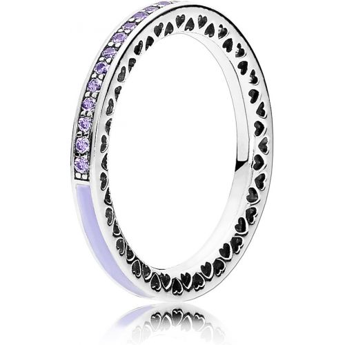  Pandora 191011ACZ Womens Ring 925 Silver Zirconia Purple, Silver