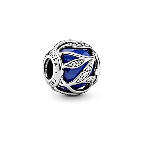  Pandora 791969NCB Shiny Leaves Charm Royal Blue