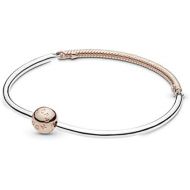 Pandora Moments Bangle Silver / Rose 588143, Gold Plated