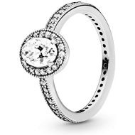 Pandora 191017CZ-52 Womens Solitaire Ring 925 Sterling Silver Size 52 (16.6), Silver