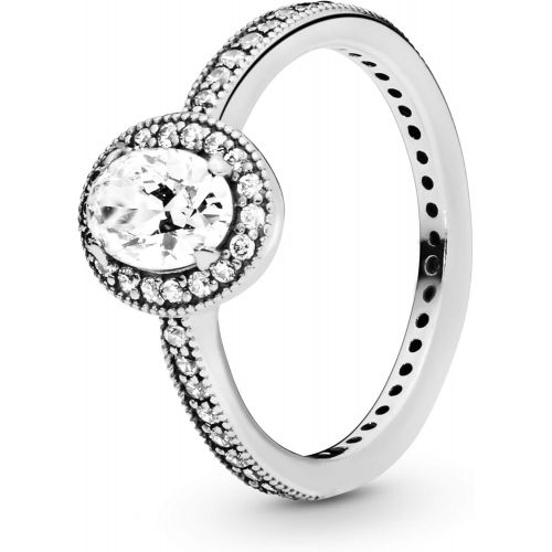  Pandora 191017CZ-52 Womens Solitaire Ring 925 Sterling Silver Size 52 (16.6), Silver