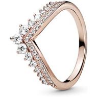 Pandora Rose Womens Ring Princess Wishbone 187736CZ, Vermeil, Pink/pink