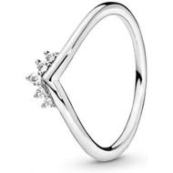 Pandora Ring for Women Tiara Wishbone 198282CZ, Silver, Silver