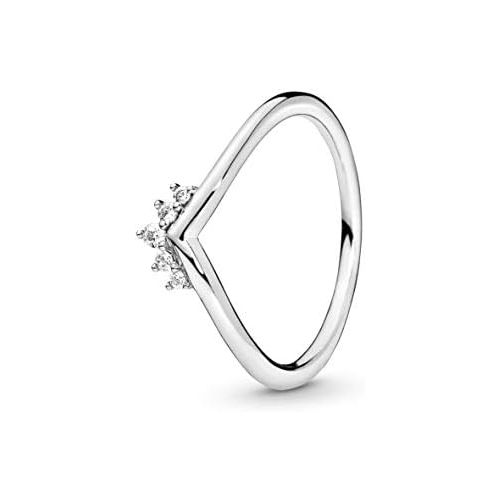  Pandora Ring for Women Tiara Wishbone 198282CZ, Silver, Silver