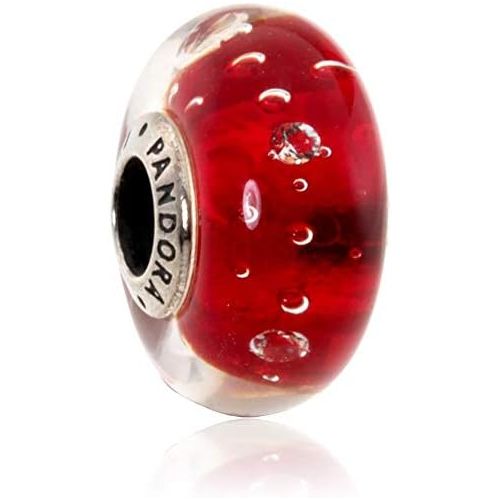  Pandora Charm Rotes Glitzerglas