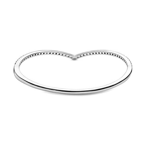  Pandora 597837CZ Womens Bangle Shimmering Wish, Silver, Silver