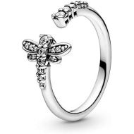 Pandora Womens Ring Silver Sparkling Dragonfly 198806C01, Sterling Silver, Silver