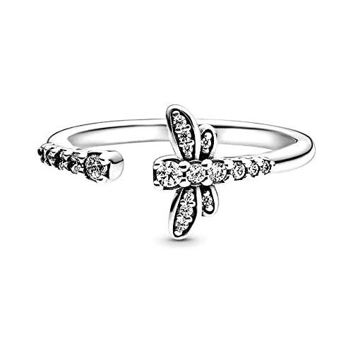  Pandora Womens Ring Silver Sparkling Dragonfly 198806C01, Sterling Silver, Silver