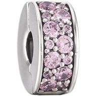 Original Pandora Element 791817 PCZ Clip Pink Pave glanz New