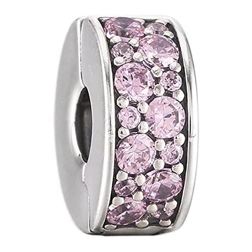  Original Pandora Element 791817 PCZ Clip Pink Pave glanz New