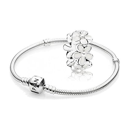  Original Pandora Gift Set - 1 Silver Bracelet 590702HV and 1 Silver Intermediate Element Lovely Daisy 791495EN12