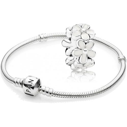  Original Pandora Gift Set - 1 Silver Bracelet 590702HV and 1 Silver Intermediate Element Lovely Daisy 791495EN12
