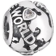 Pandora 791718CZ Charm Silver Around the world Globe