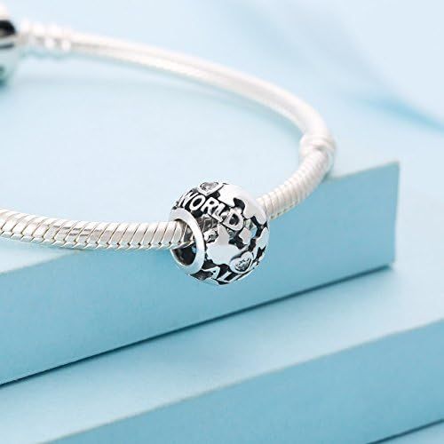  Pandora 791718CZ Charm Silver Around the world Globe