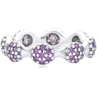 Pandora Sterling Silver Violet Cubic Zirconia Eight Pod Pave Ring - 190889CFP-54 - Stories Collection - Size N