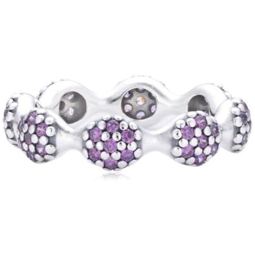  Pandora Sterling Silver Violet Cubic Zirconia Eight Pod Pave Ring - 190889CFP-54 - Stories Collection - Size N