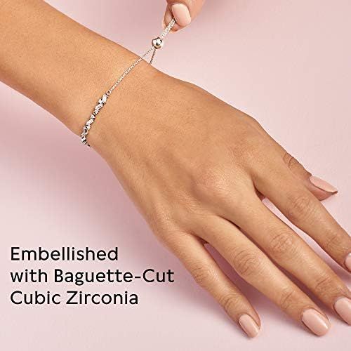  Pandora Glacial Beauty 597558CZ Womens Bracelet, Silver, Silver