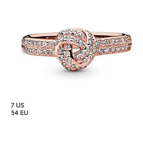  Pandora 180997CZ-52 Womens Ring Silver Gold-Plated with Ring Size 52 (16.6), Vermeil, Gold