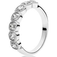 Pandora Womens Ring 925 Silver With White 191019CZ, Silver, Silver
