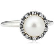 Pandora Sterling Silver Cubic Zirconia & Freshwater Cultured Pearl Sparkling Pearl Ring - 190916P-54 - Stories Collection - Size N