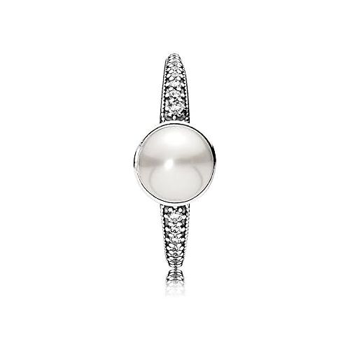  Pandora Womens Ring with Fresh Water Pearls, timeless beauty, Silver, Silver